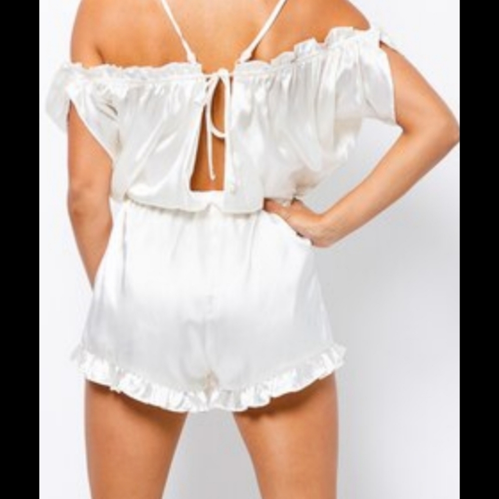 Cream silk romper